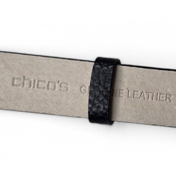 Chico's Tempered Ring Buckle Leather Belt Women's Back Adjustment Regal M/L - Picture 5 of 6